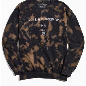 Basquiat Sugar Ray Robinson Bleach Tie-Dye Crew Neck Sweatshirt